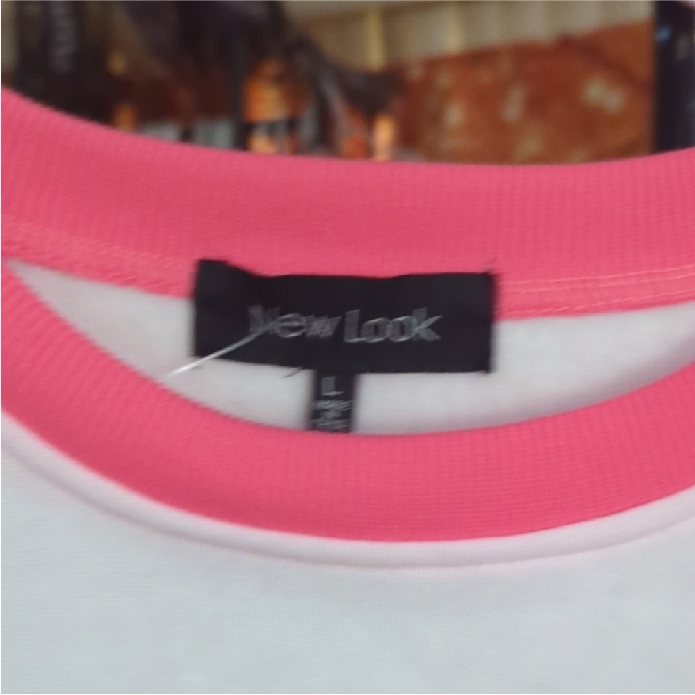 💖✨ New Look | Colorblock Crewneck Sweatshirt | Pink White Black | Size Large 💖✨ - Picture 3 of 3